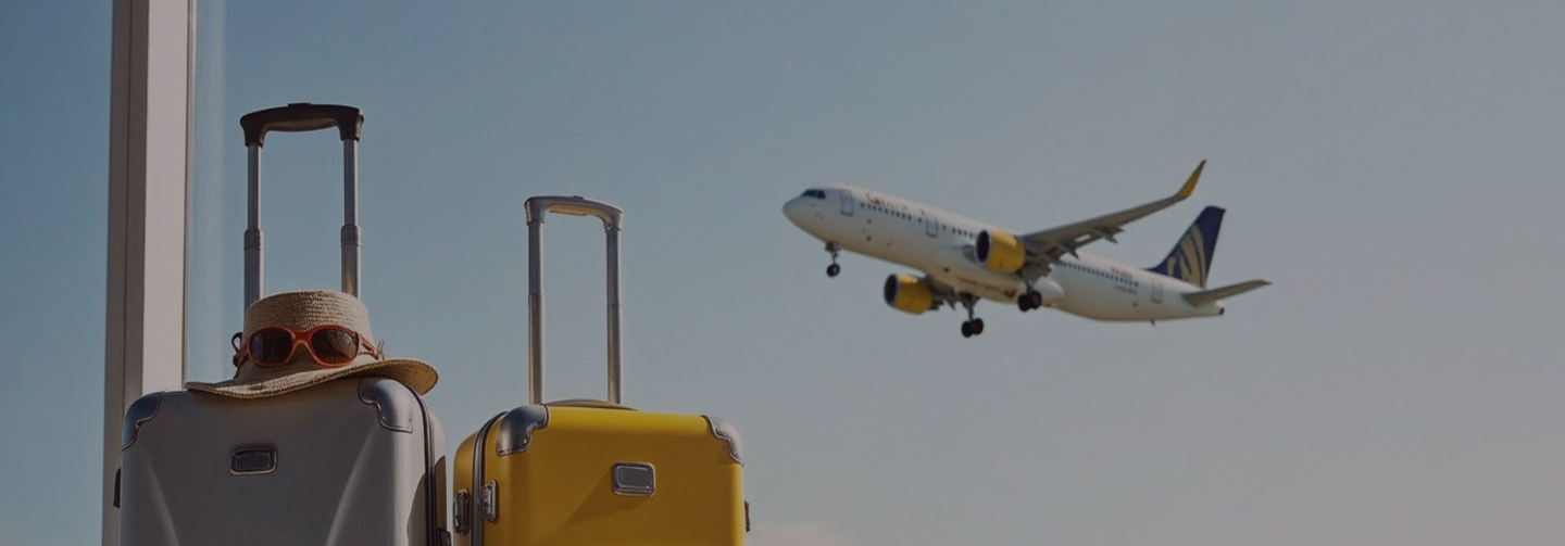 Suitcases at airport terminal