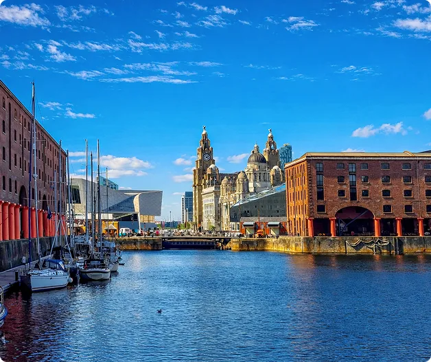 Liverpool waterfront with Royal Liver Building